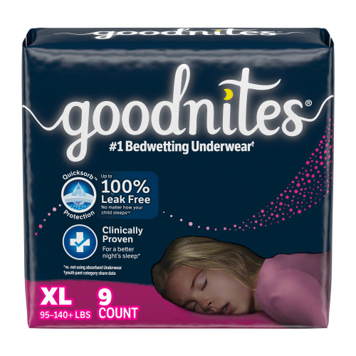 Kimberly Clark Corp 55593 - Female Youth Absorbent Underwear GoodNites® Pull On with Tear Away Seams X-Large Disposable Heavy Absorbency