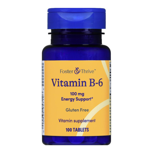 McKesson 01093995714 - Vitamin Supplement Foster & Thrive™ Vitamin B6 100 mg Strength Tablet 100 per Bottle
