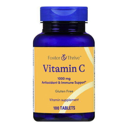 McKesson 01093995729 - Vitamin C Supplement Foster & Thrive™ Ascorbic Acid 1,000 mg Strength Tablet 100 per Bottle