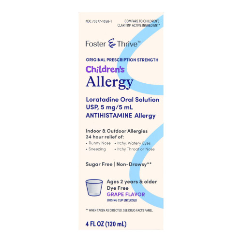 McKesson 70677105801 - Children's Allergy Relief Foster & Thrive™ 5 mg / 5 mL Strength Syrup 4 oz.