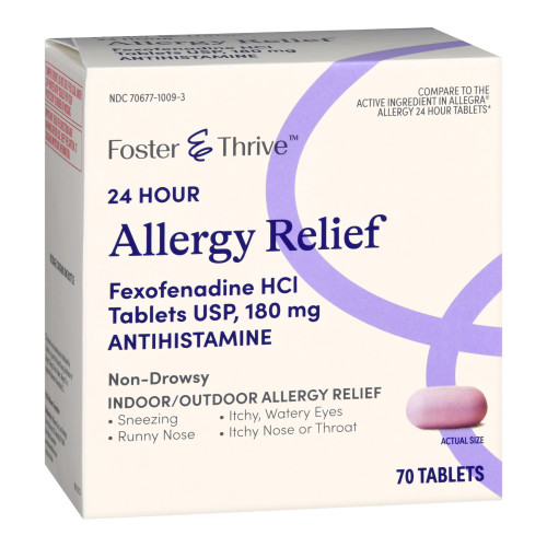 McKesson 70677100903 - Allergy Relief Foster & Thrive™ 180 mg Strength Tablet 70 per Bottle
