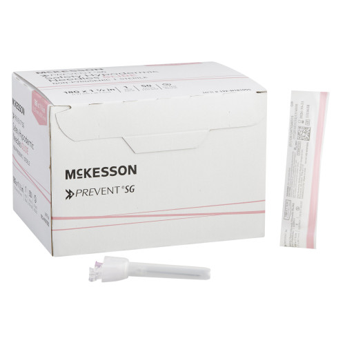 McKesson 306618 - Safety Hypodermic Needle McKesson Prevent SG 1-1/2 Inch Length 18 Gauge Thin Wall Sliding Safety Needle