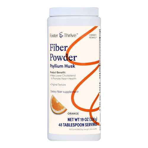 McKesson 01093995615 - Fiber Supplement Foster & Thrive™ Orange Flavor Powder 19 oz. Psyllium Husk