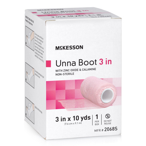 McKesson 2068S - Unna Boot McKesson Zinc Oxide / Calamine 3 Inch X 10 Yard