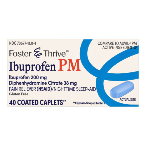 McKesson 70677113101 - Nightime Pain / Allergy Relief Foster & Thrive™ 200 mg - 38 mg Strength Ibuprofen / Diphenhydramine Capsule 40 per Bottle