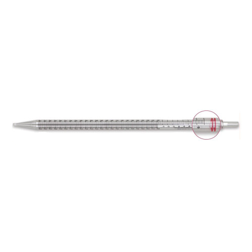 McKesson 177-1781 - McKesson Serological Pipette 25 mL 0.2 mL Graduation Increments / 10 mL Negative Graduations Sterile