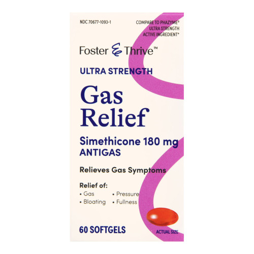 McKesson 70677109301 - Gas Relief Foster & Thrive™ 180 mg Strength Softgel 60 per Bottle