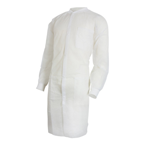 McKesson 34381200 - Lab Coat McKesson White Large / X-Large Knee Length Spunbond Polypropylene Disposable
