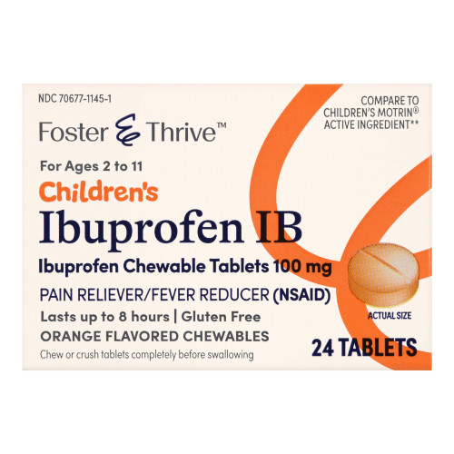 McKesson 70677114501 - Children's Pain Relief Foster & Thrive™ 100 mg Strength Ibuprofen Tablet 24 per Bottle