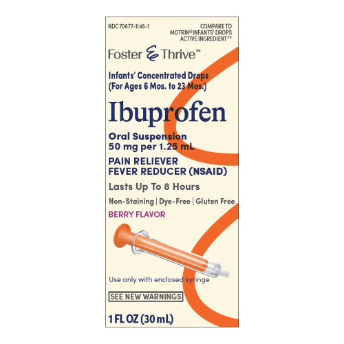 McKesson 70677114601 - Infants' Pain Relief Foster & Thrive™ Ibuprofen Liquid 1 oz.