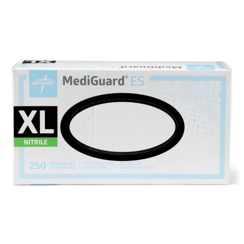 Medline MG3004 - Exam Glove MediGuard® ES X-Large NonSterile Nitrile Standard Cuff Length Textured Fingertips Blue Not Rated