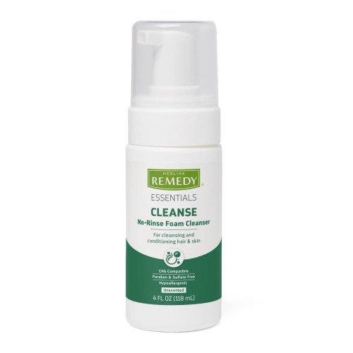 Medline MSC09104 - Rinse-Free Cleanser Medline Remedy Essential Foaming 4 oz. Pump Bottle Unscented
