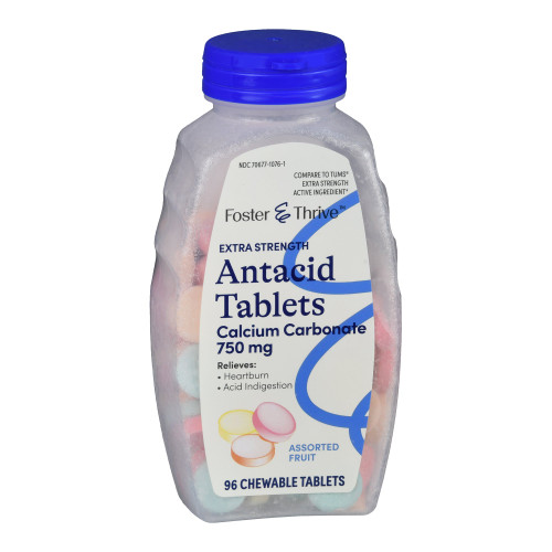 McKesson 70677107601 - Antacid Foster & Thrive™ 750 mg Strength Chewable Tablet 96 per Bottle