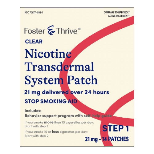 McKesson 70677118201 - Stop Smoking Aid Foster & Thrive™ 21 mg Strength Transdermal Patch