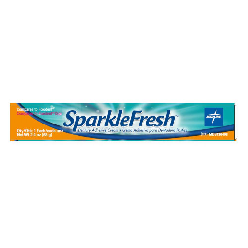 Medline MDS136408 - Denture Adhesive SparkleFresh™ Cream 2.4 oz.