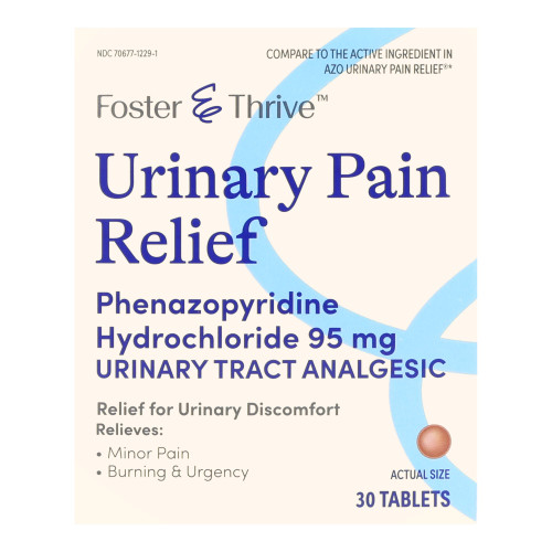 McKesson 70677122901 - Urinary Pain Relief Foster & Thrive™ 95 mg Strength Phenazopyridine HCL Tablet 30 per Box