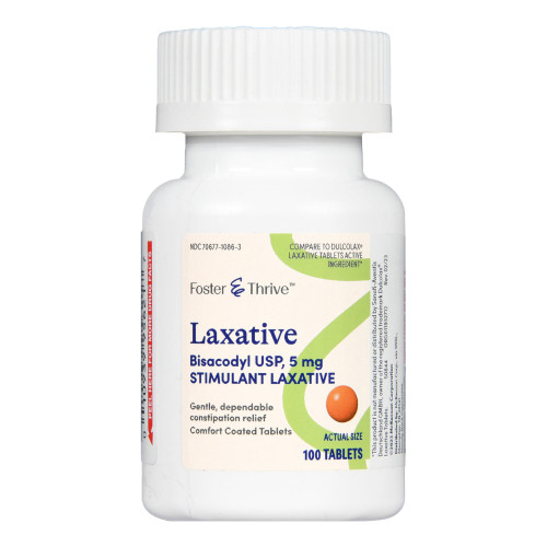 McKesson 70677108603 - Laxative Foster & Thrive™ Tablet 100 per Bottle 5 mg Strength Bisacodyl USP