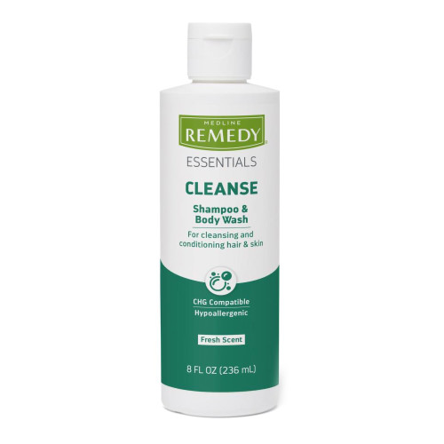 Medline MSC092SBW08 - Shampoo and Body Wash Remedy Essentials 8 oz. Flip Top Bottle Citrus Vanilla Scent