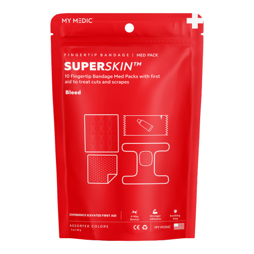 MyMedic MM-SPL-MD-PK-AC-SSB-FNGR-10PK - First Aid Kit My Medic™ SUPERSKIN™ Fingertip Pouch