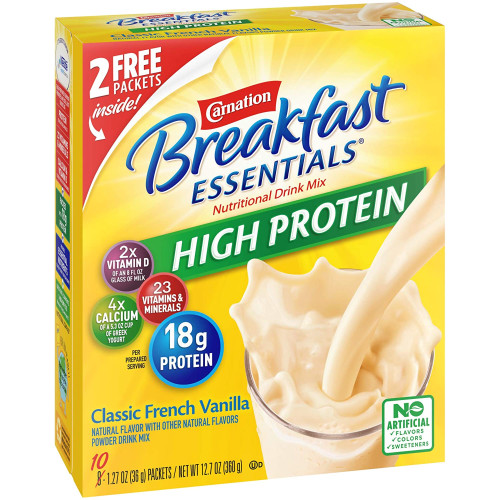 Nestle Healthcare Nutrition Inc 00050000691586 - Oral Supplement Carnation Breakfast Essentials® High Protein Classic French Vanilla Flavor Powder 1.31 oz. Individual Packet