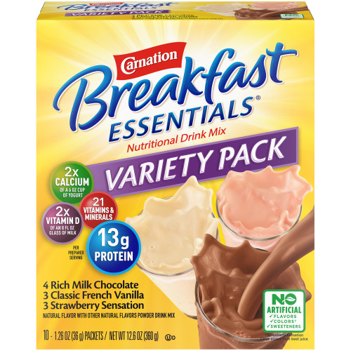 Nestle Healthcare Nutrition Inc 00050000950041 - Oral Supplement Carnation Breakfast Essentials® Rich Milk Chocolate / Classic French Vanilla / Strawberry Sensation Flavor Powder 1.26 oz. Individual Packet