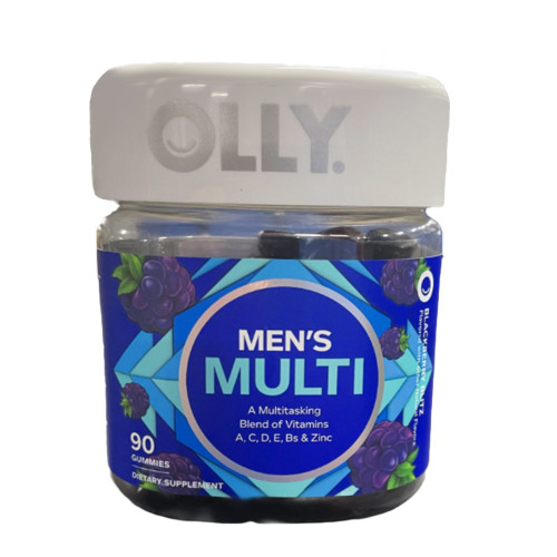 OLLY Public Benefit Corp 85815800502 - Multivitamin Supplement OLLY® Men's Multi MultiVitamins / Zinc Assorted Strengths - 5 mg - 5 mg Gummy 90 per Bottle Blackberry Blitz Flavor