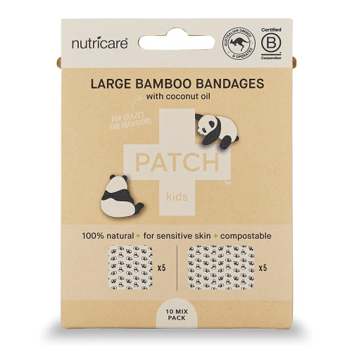 Nutricare Usa LLC PATCOLFCT - Adhesive Strip Patch™ Kids Bamboo / Coconut Oil Kid Design (Pandas) 2 X 3 Inch / 3 X 3 Inch Sterile