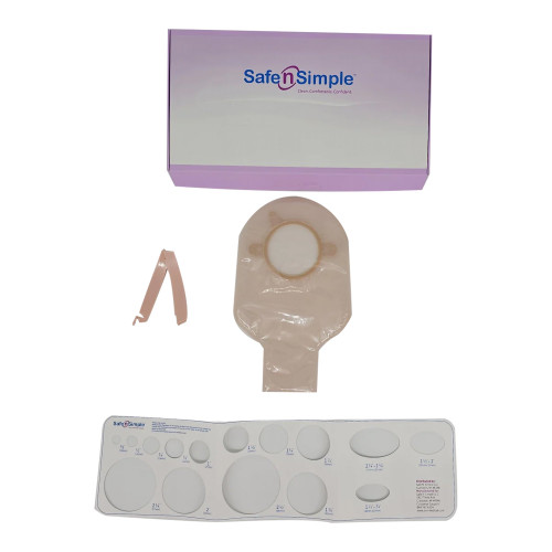Safe N Simple SNS7209214 - Ostomy Pouch Safe n Simple™ Two-Piece System 9 Inch Length Without Barrier Drainable