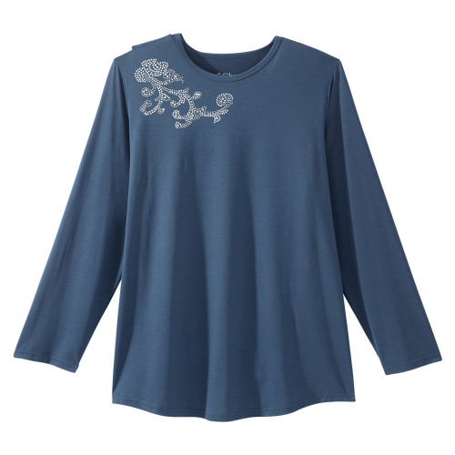 Sun Med SV196_SV2122_S - Adaptive Shirt Silverts® Small Navy Blue Without Pockets Long Sleeve Female Sun Med SV196_SV2122_S - Adaptive Shirt Silverts® Small Navy Blue Without Pockets Long Sleeve Female