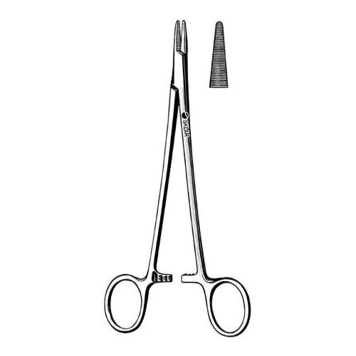 Sklar 95-834 - Needle Holder Surgi-OR™ Brown 5-1/4 Inch Length Blunt Serrated Tips Finger Ring Handle Sklar 95-834 - Needle Holder Surgi-OR™ Brown 5-1/4 Inch Length Blunt Serrated Tips Finger Ring Handle