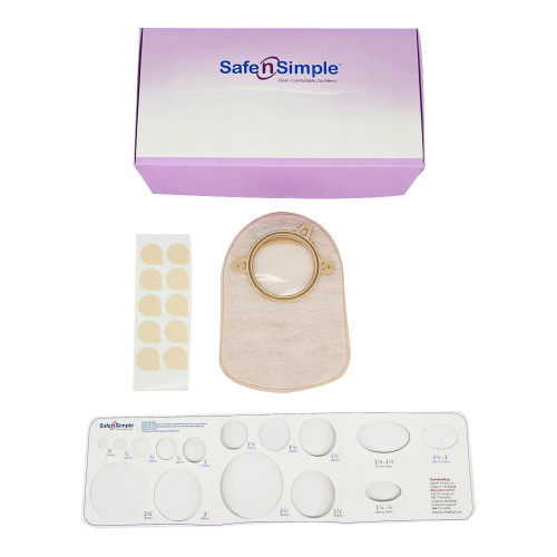 Safe N Simple SNS7408234 - Ostomy Pouch Safe n Simple™ Two-Piece System 8 Inch Length Without Barrier Closed End