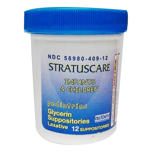 Stratus Pharmaceutical 58980040912 - Laxative Suppository 12 Per Jar 1 Gram Strength Glycerin