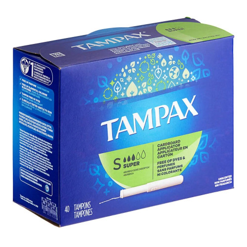 Procter & Gamble 00073010000728 - Tampon Tampax® Super Absorbency Cardboard Applicator Individually Wrapped Procter & Gamble 00073010000728 - Tampon Tampax® Super Absorbency Cardboard Applicator Individually Wrapped