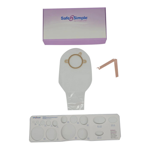 Safe N Simple SNS7312214 - Ostomy Pouch Safe n Simple™ Two-Piece System 12 Inch Length Without Barrier Drainable