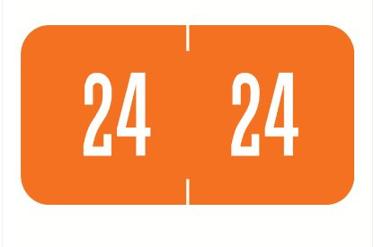Tabbies 94624 - Pre-Printed Label Tabbies Chart Tab Orange 24 24 White Date 3/4 X 1-1/2 Inch