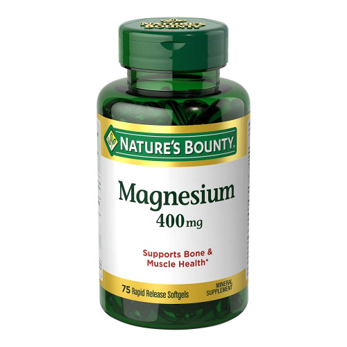US Nutrition 07431259408 - Dietary Supplement Nature's Bounty® Magnesium 400 mg Strength Softgel 75 per Bottle US Nutrition 07431259408 - Dietary Supplement Nature's Bounty® Magnesium 400 mg Strength Softgel 75 per Bottle