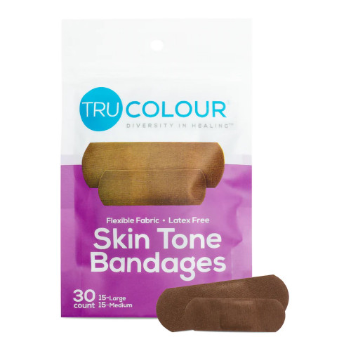 Tru-Colour Products LLC TCB-141 - Waterproof Adhesive Strip Tru-Colour® Fabric Dark Brown 1 X 3 Inch Sterile