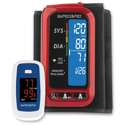 Veridian Healthcare VHKIT-HH2P - Digital Blood Pressure Monitor with Oximeter SmartHeart Adult Cuff 8.6 to 16.5 Inch Desk Model
