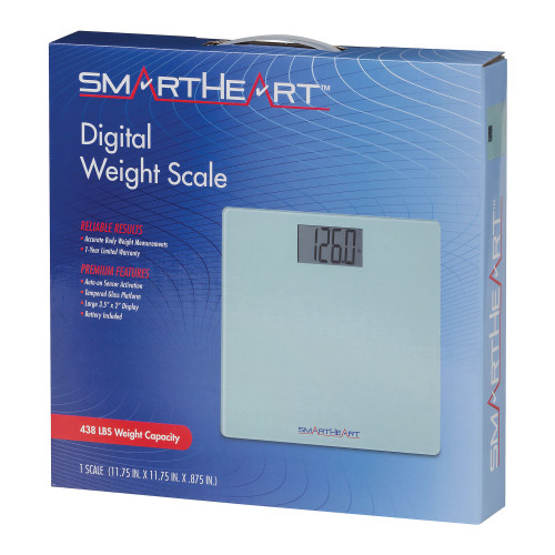 Veridian Healthcare 19-101 - Floor Scale SmartHeart Digital Display 438 lbs. / 199 kg Capacity Gray Battery Operated