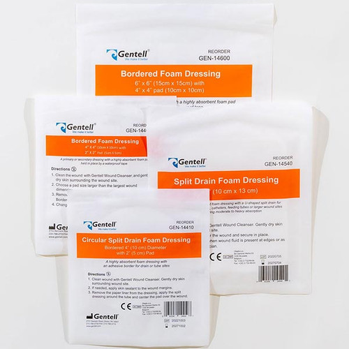 Gentell Bordered Foam Dressing, 4" x 4"