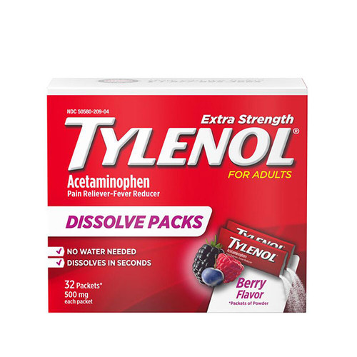 Tylenol Children's Pain and Fever Powder Packs, Berry Flavor, 32 ct