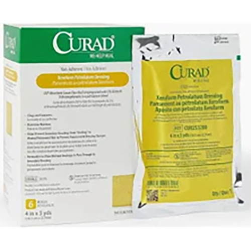 Curad Xeroform Non-Adherent Gauze Dressing, 4" x 3yd