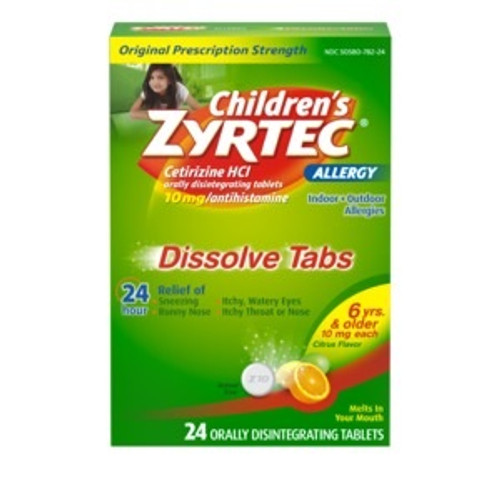 Children's Zyrtec 10mg Dissolve Tabs, Citrus Flavor, 24 ct