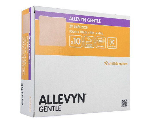 ALLEVYN Gentle Non-Bordered Foam Dressing, 4" x 4"