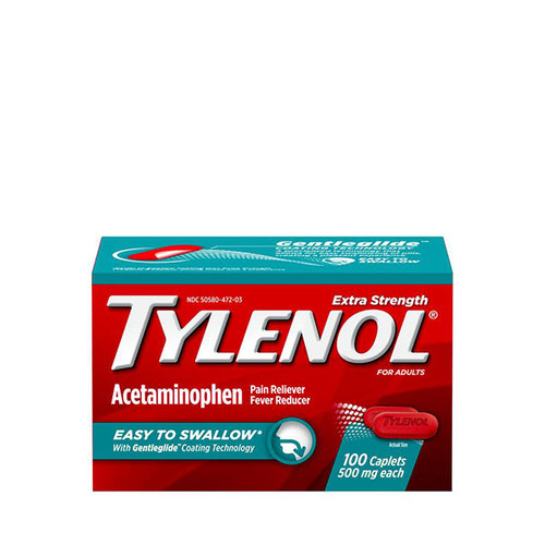 Tylenol Extra Strength, Easy To Swallow Caplets with Gentleglide, 500mg, 100 ct