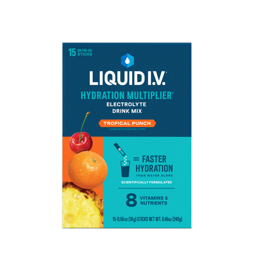 Liquid IV Electrolyte Drink Mix, Tropical Punch, 15 ct