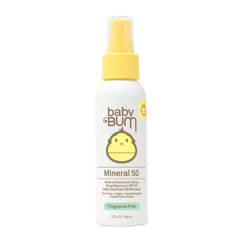 Baby Bum SPF 50 Mineral Sunscreen Spray, Fragrance Free, 3 oz