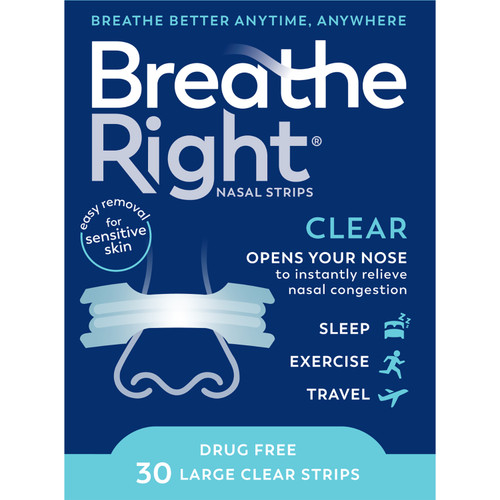 Breathe Right, Clear Strips, Large, 30 ct.