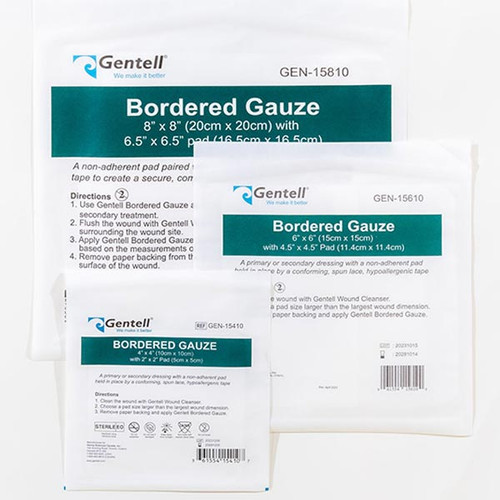 Gentell Bordered Gauze Dressing, 8" x 8"
