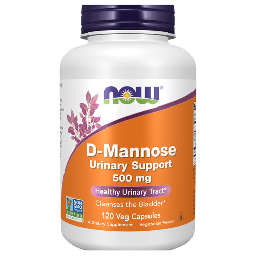 NOW D-Mannose Urinary Support, 500 mg, 120 Veg Capsules